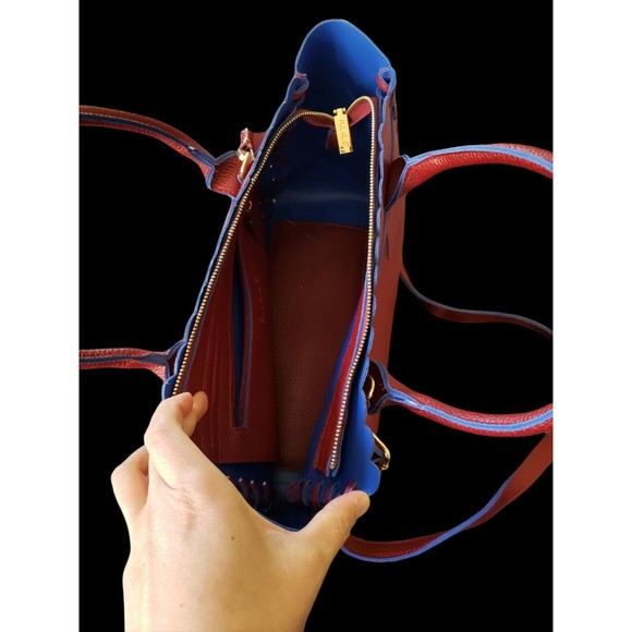 PINK HALEY Deep Mauve & Blue Tote Handbag NWOT - Picture 6 of 9